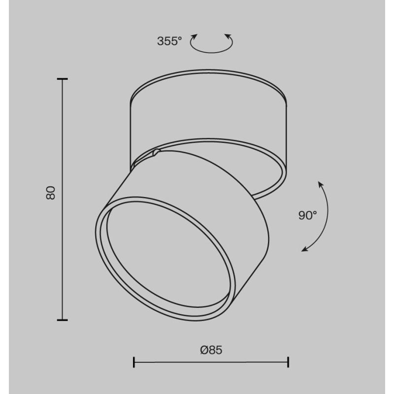 ONDA PLAFONIERA SPOT ORIENTABILE LED INTEGRATO LUCE 3000K-4000K BIANCA O NERA MODERNA