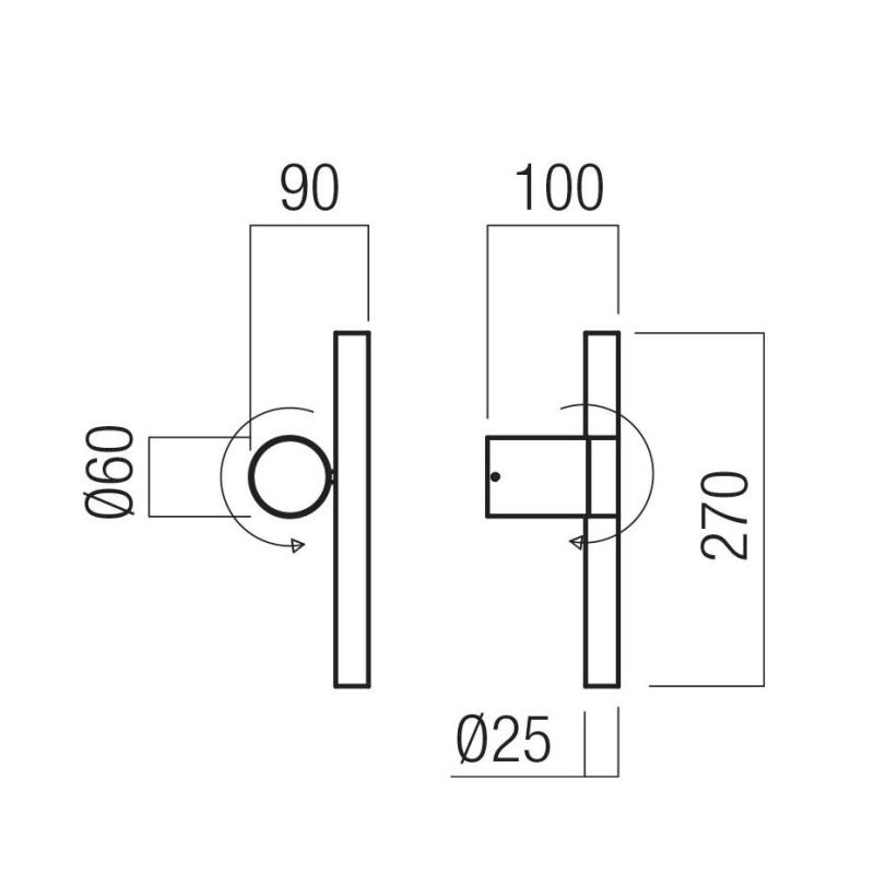 PRAXI APPLIQUE ORIENTABILE IN METALLO 4 COLORI LED 8W LUCE 2700K-3000K DESIGN MODERNO