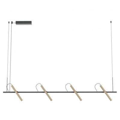 PRAXI SOSPENSIONE 4 LUCI CON DIFFUSORI ORIENTABILI IN METALLO 3 COLORI LED 28.5W LUCE 2700K-3000K