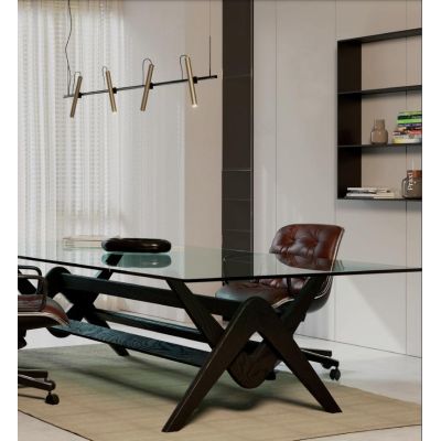 PRAXI SOSPENSIONE 4 LUCI CON DIFFUSORI ORIENTABILI IN METALLO 3 COLORI LED 28.5W LUCE 2700K-3000K