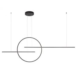 GIOTTO SOSPENSIONE MODERNA L175 CM IN ALLUMINIO BIANCO O NERO LED 56W LUCE 3000K-4000K