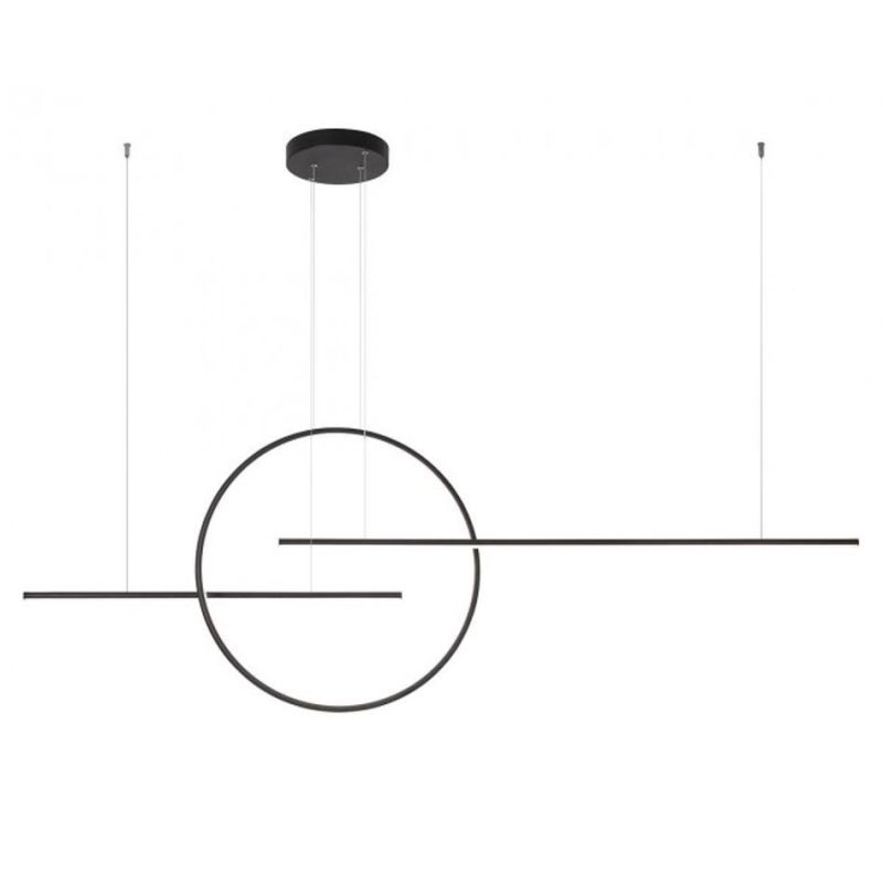 GIOTTO SOSPENSIONE MODERNA L175 CM IN ALLUMINIO BIANCO O NERO LED 56W LUCE 3000K-4000K