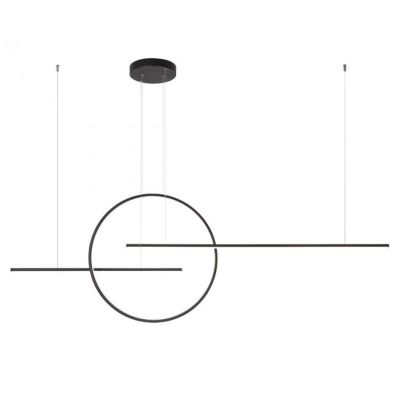 GIOTTO SOSPENSIONE MODERNA L175 CM IN ALLUMINIO BIANCO O NERO LED 56W LUCE 3000K-4000K