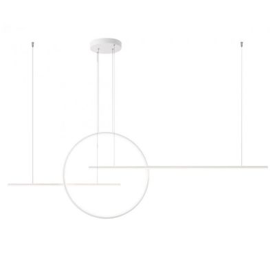 GIOTTO SOSPENSIONE MODERNA L175 CM IN ALLUMINIO BIANCO O NERO LED 56W LUCE 3000K-4000K