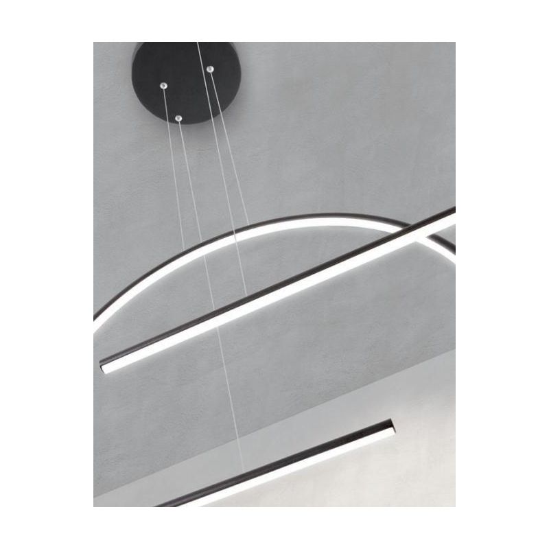 GIOTTO SOSPENSIONE MODERNA L175 CM IN ALLUMINIO BIANCO O NERO LED 56W LUCE 3000K-4000K