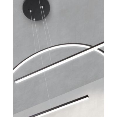 GIOTTO SOSPENSIONE MODERNA L175 CM IN ALLUMINIO BIANCO O NERO LED 56W LUCE 3000K-4000K