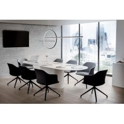 GIOTTO SOSPENSIONE MODERNA L175 CM IN ALLUMINIO BIANCO O NERO LED 56W LUCE 3000K-4000K 2