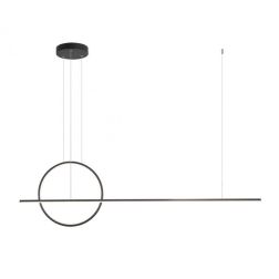 GIOTTO SOSPENSIONE MODERNA L143 CM IN ALLUMINIO BIANCO O NERO LED 46W LUCE 3000K-4000K 2