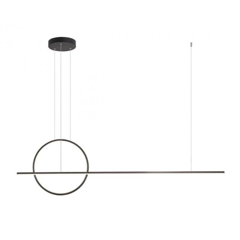 GIOTTO SOSPENSIONE MODERNA L143 CM IN ALLUMINIO BIANCO O NERO LED 46W LUCE 3000K-4000K
