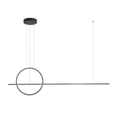 GIOTTO SOSPENSIONE MODERNA L143 CM IN ALLUMINIO BIANCO O NERO LED 46W LUCE 3000K-4000K