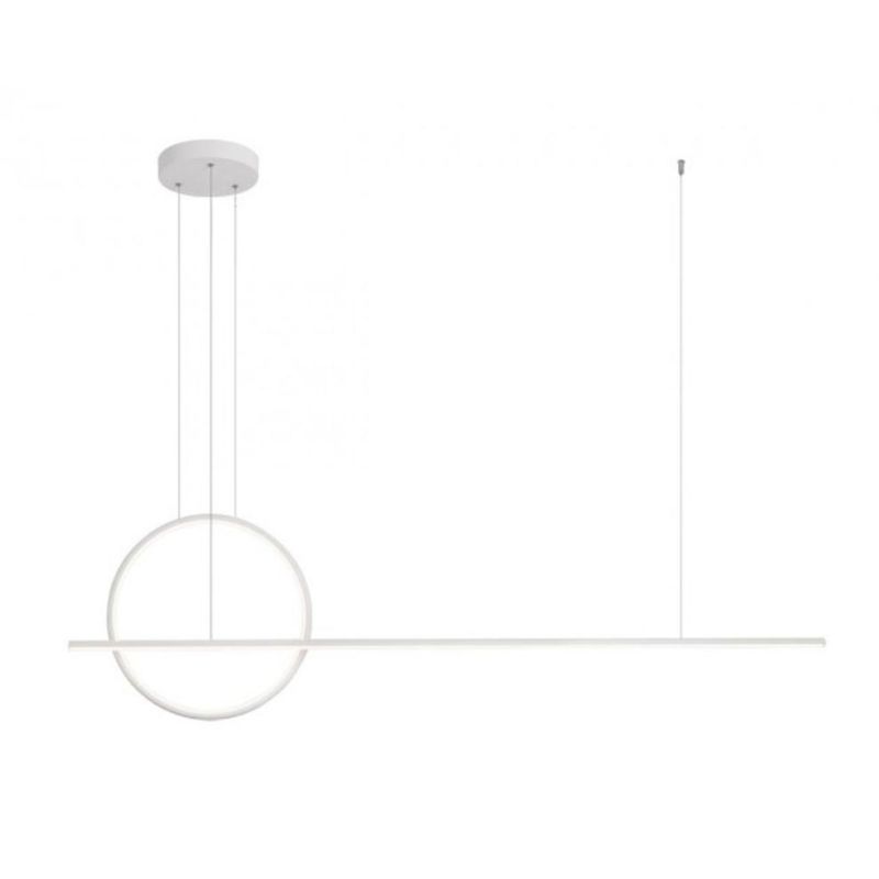 GIOTTO SOSPENSIONE MODERNA L143 CM IN ALLUMINIO BIANCO O NERO LED 46W LUCE 3000K-4000K