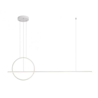GIOTTO SOSPENSIONE MODERNA L143 CM IN ALLUMINIO BIANCO O NERO LED 46W LUCE 3000K-4000K