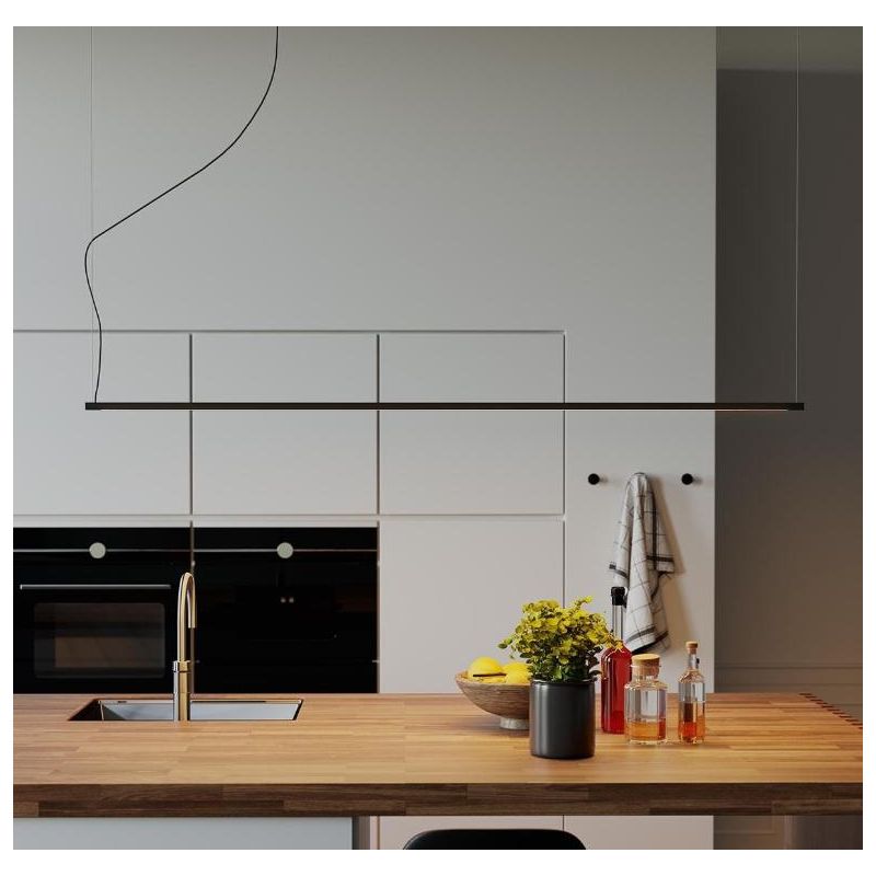 ACROBAT SOSPENSIONE LINEARE MODERNA METALLO NERO LED 31W LUCE 3000K LUNGHEZZA CM 155