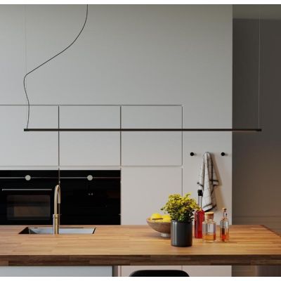 ACROBAT SOSPENSIONE LINEARE MODERNA METALLO NERO LED 31W LUCE 3000K LUNGHEZZA CM 155