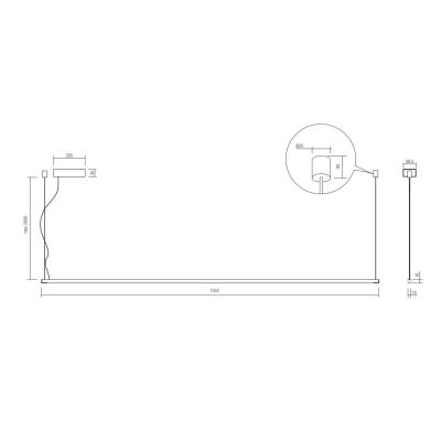 ACROBAT SOSPENSIONE LINEARE MODERNA METALLO NERO LED 31W LUCE 3000K LUNGHEZZA CM 155