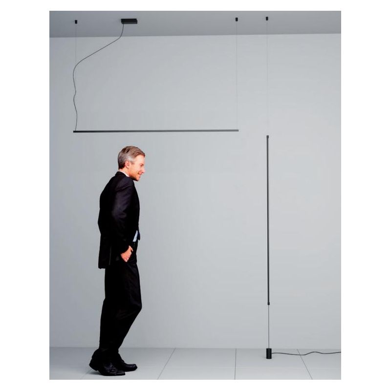 ACROBAT SOSPENSIONE LINEARE MODERNA METALLO NERO LED 31W LUCE 3000K LUNGHEZZA CM 155