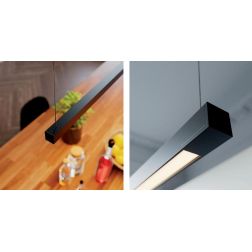 ACROBAT SOSPENSIONE LINEARE MODERNA METALLO NERO LED 31W LUCE 3000K LUNGHEZZA CM 155 2