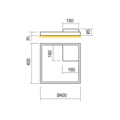 FEBE APPLIQUE PLAFONIERA QUADRATA CM 40X40 LED 30W LUCE 3000K-4000K 3 COLORI MODERNA