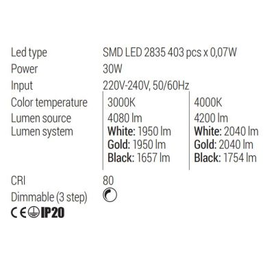 FEBE APPLIQUE PLAFONIERA QUADRATA CM 40X40 LED 30W LUCE 3000K-4000K 3 COLORI MODERNA