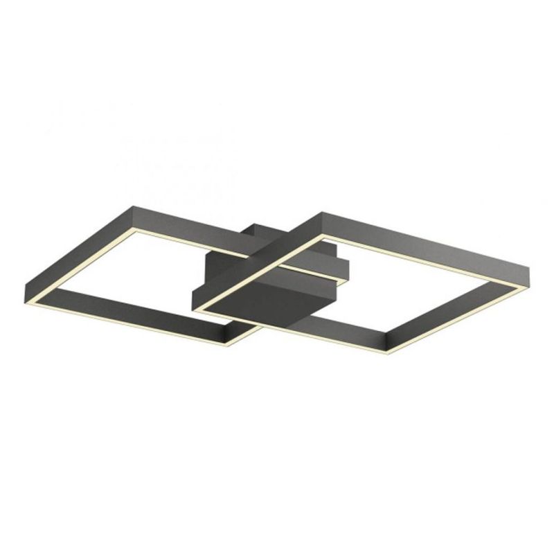 FEBE PLAFONIERA MODERNA 2 QUADRATI LED 62W LUCE 3000K-4000K ALLUMINIO 3 COLORI