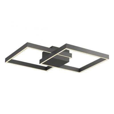 FEBE PLAFONIERA MODERNA 2 QUADRATI LED 62W LUCE 3000K-4000K ALLUMINIO 3 COLORI