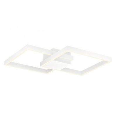FEBE PLAFONIERA MODERNA 2 QUADRATI LED 62W LUCE 3000K-4000K ALLUMINIO 3 COLORI