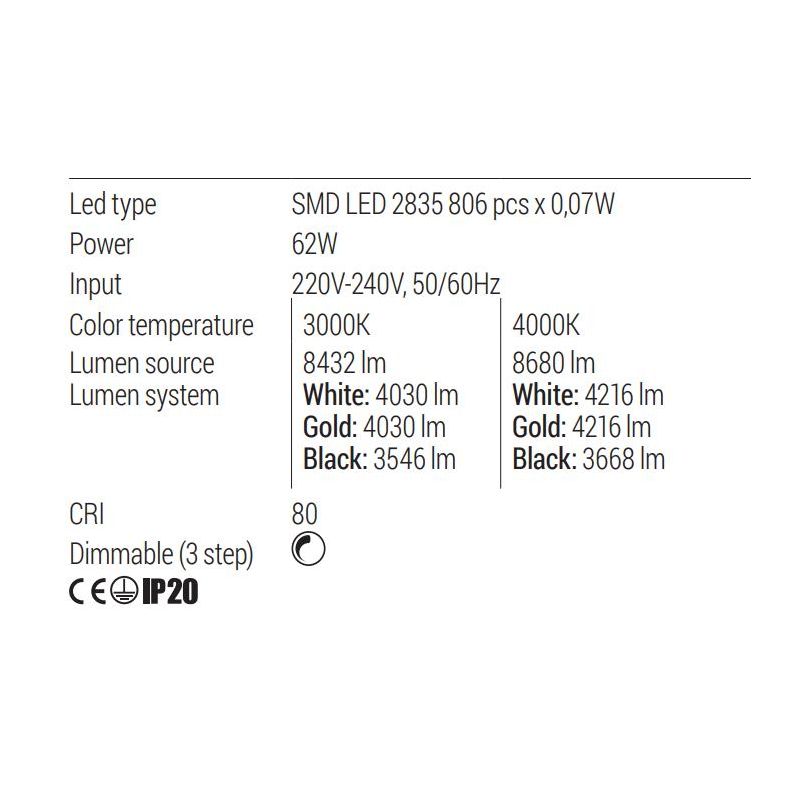 FEBE PLAFONIERA MODERNA 2 QUADRATI LED 62W LUCE 3000K-4000K ALLUMINIO 3 COLORI
