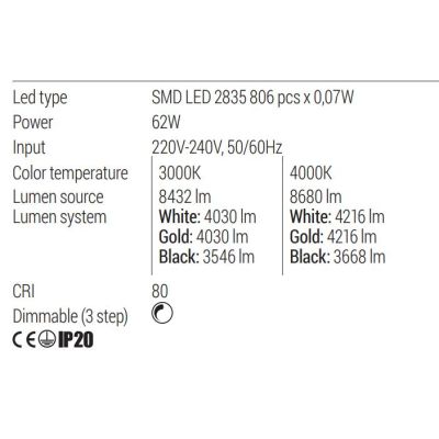 FEBE PLAFONIERA MODERNA 2 QUADRATI LED 62W LUCE 3000K-4000K ALLUMINIO 3 COLORI