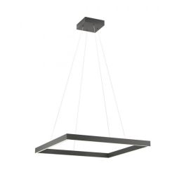 FEBE SOSPENSIONE MODERNA QUADRATA CM 60X60 LED 40W LUCE 3000K-4000K ALLUMINIO 3 COLORI 2