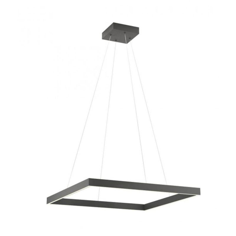 FEBE SOSPENSIONE MODERNA QUADRATA CM 60X60 LED 40W LUCE 3000K-4000K ALLUMINIO 3 COLORI