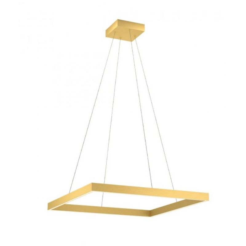 FEBE SOSPENSIONE MODERNA QUADRATA CM 60X60 LED 40W LUCE 3000K-4000K ALLUMINIO 3 COLORI