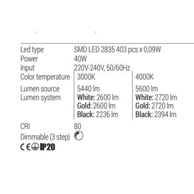 FEBE SOSPENSIONE MODERNA QUADRATA CM 60X60 LED 40W LUCE 3000K-4000K ALLUMINIO 3 COLORI