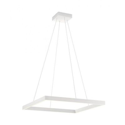FEBE SOSPENSIONE MODERNA QUADRATA CM 60X60 LED 40W LUCE 3000K-4000K ALLUMINIO 3 COLORI