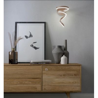 SCROLL LAMPADA DA PARETE LED 15W LUCE CCT 3000K-4000K-6000K ALLUMINIO 3 COLORI MODERNA