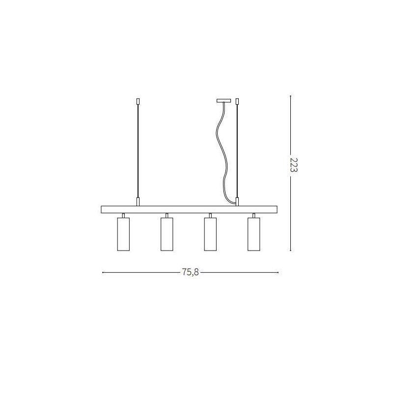 DYNAMITE LAMPADA A SOSPENSIONE MODERNA CON QUATTRO DIFFUSORI IN METALLO BIANCO,NERO O OTTONE ORIENTABILI Ideal Lux - Cristalensi