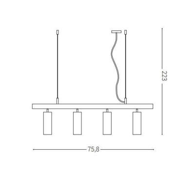 DYNAMITE LAMPADA A SOSPENSIONE MODERNA CON QUATTRO DIFFUSORI IN METALLO BIANCO,NERO O OTTONE ORIENTABILI Ideal Lux - Cristalensi