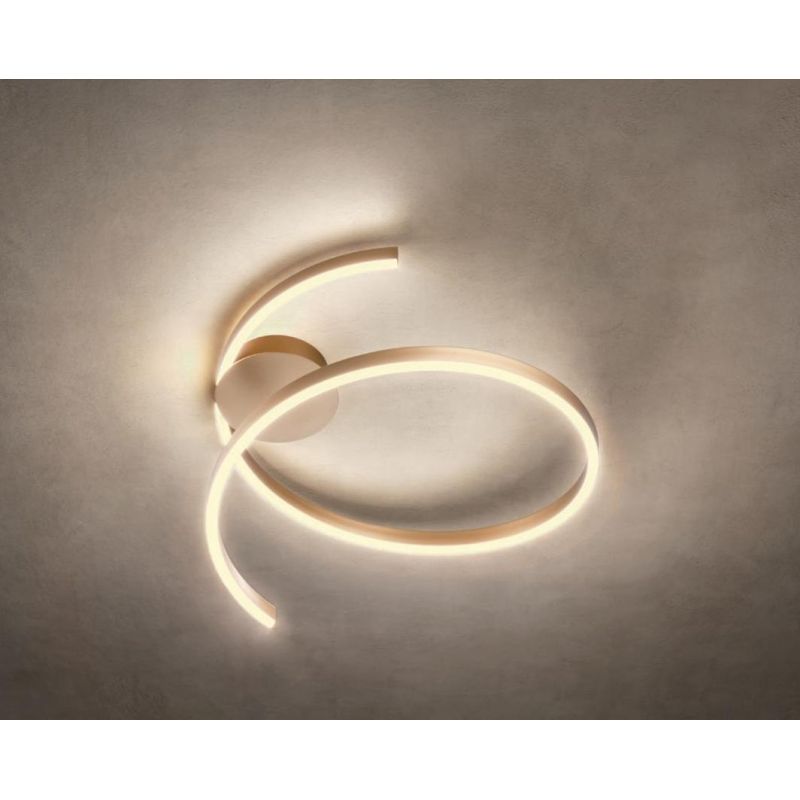 SCROLL PLAFONIERA SINUOSA 2 MISURE A LED LUCE CCT 3000K-4000K-6000K ALLUMINIO 3 COLORI MODERNA