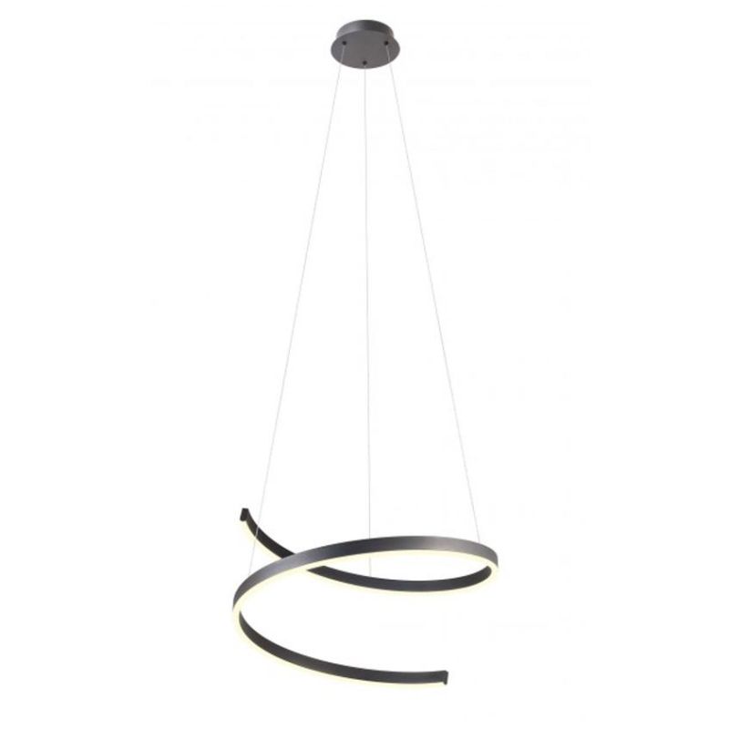 SCROLL SOSPENSIONE SINUOSA 2 MISURE A LED LUCE CCT 3000K-4000K-6000K ALLUMINIO 3 COLORI MODERNA