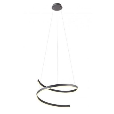 SCROLL SOSPENSIONE SINUOSA 2 MISURE A LED LUCE CCT 3000K-4000K-6000K ALLUMINIO 3 COLORI MODERNA