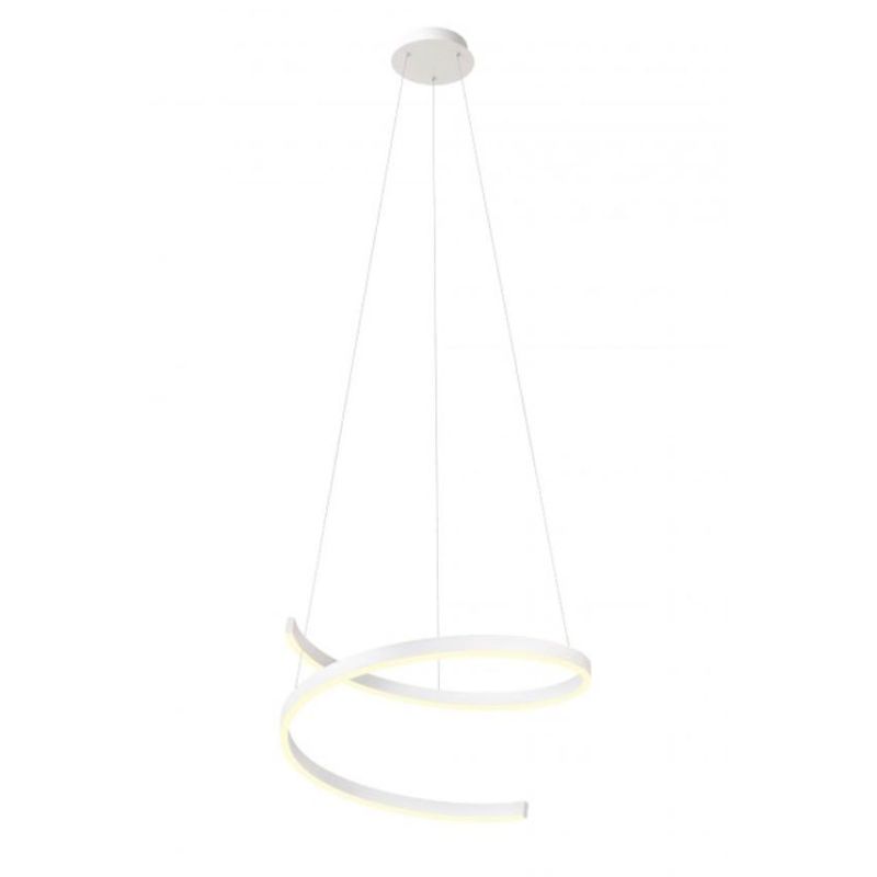 SCROLL SOSPENSIONE SINUOSA 2 MISURE A LED LUCE CCT 3000K-4000K-6000K ALLUMINIO 3 COLORI MODERNA