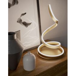SCROLL LAMPADA DA TAVOLO LED 19W LUCE CCT 3000K-4000K-6000K ALLUMINIO 3 COLORI MODERNA