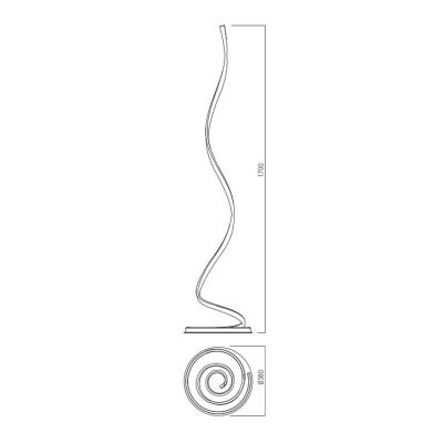 SCROLL PIANTANA SINUOSA A LED 30W LUCE CCT 3000K-4000K-6000K ALLUMINIO 3 COLORI MODERNA