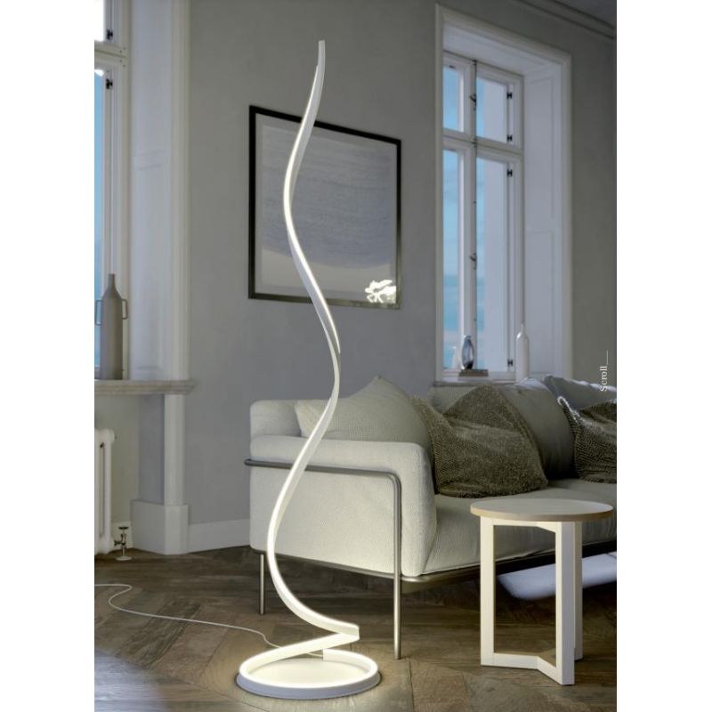 SCROLL PIANTANA SINUOSA A LED 30W LUCE CCT 3000K-4000K-6000K ALLUMINIO 3 COLORI MODERNA