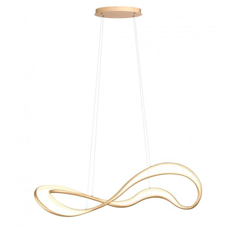 TEMPEST SOSPENSIONE SINUOSA LED 58W LUCE 3000K DIMMERABILE ALLUMINIO 3 COLORI ORIGINALE E MODERNA