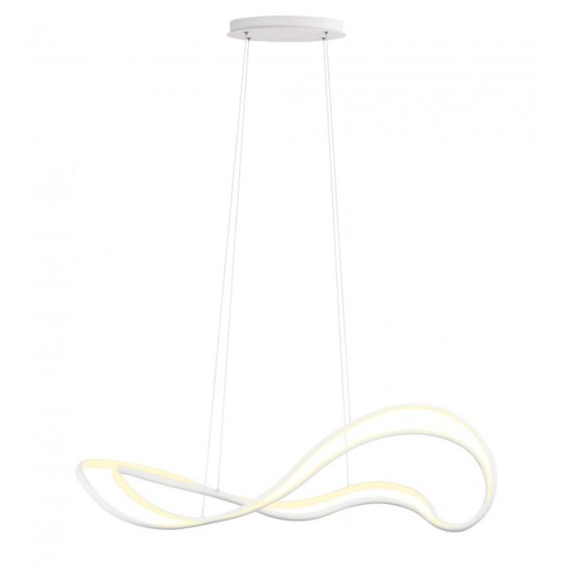 TEMPEST SOSPENSIONE SINUOSA LED 58W LUCE 3000K DIMMERABILE ALLUMINIO 3 COLORI ORIGINALE E MODERNA
