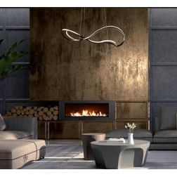 TEMPEST SOSPENSIONE SINUOSA LED 58W LUCE 3000K DIMMERABILE ALLUMINIO 3 COLORI ORIGINALE E MODERNA