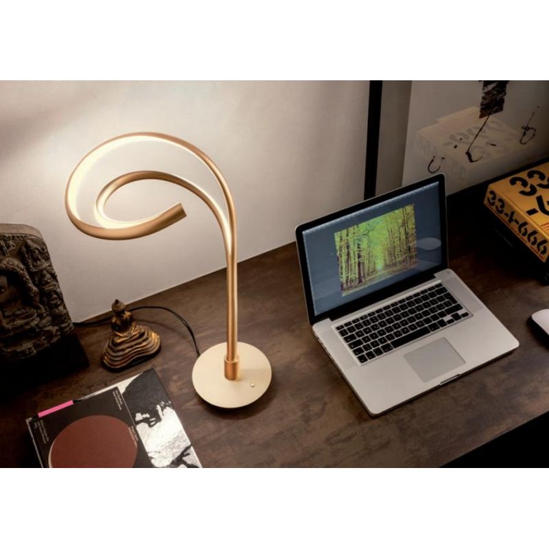 TEMPEST LAMPADA DA TAVOLO MODERNA LED 18W LUCE 3000K DIMMERABILE ALLUMINIO 3 COLORI