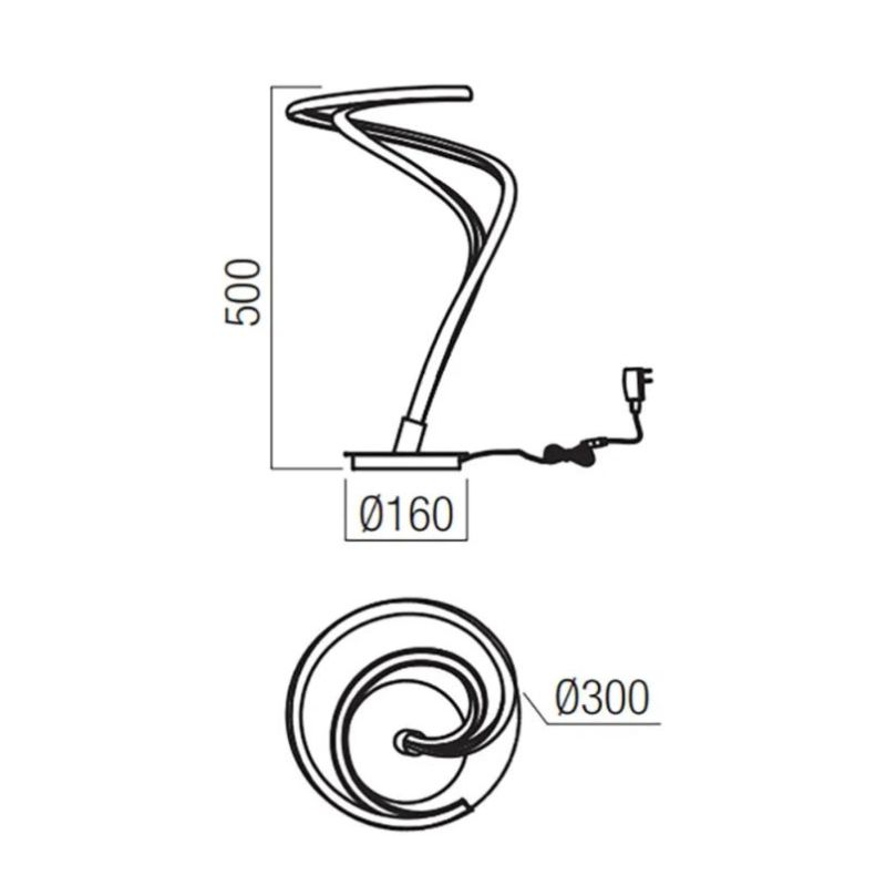 TEMPEST LAMPADA DA TAVOLO MODERNA LED 18W LUCE 3000K DIMMERABILE ALLUMINIO 3 COLORI