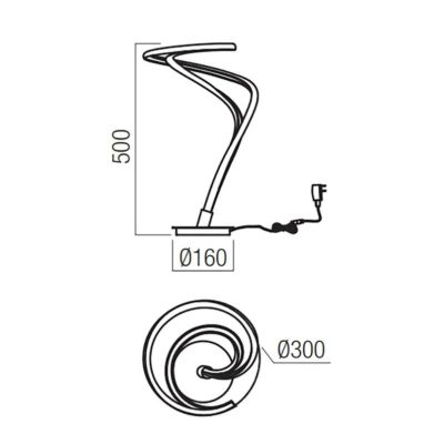 TEMPEST LAMPADA DA TAVOLO MODERNA LED 18W LUCE 3000K DIMMERABILE ALLUMINIO 3 COLORI
