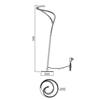 TEMPEST PIANTANA SINUOSA E MODERNA LED 30W LUCE 3000K DIMMERABILE ALLUMINIO 3 COLORI